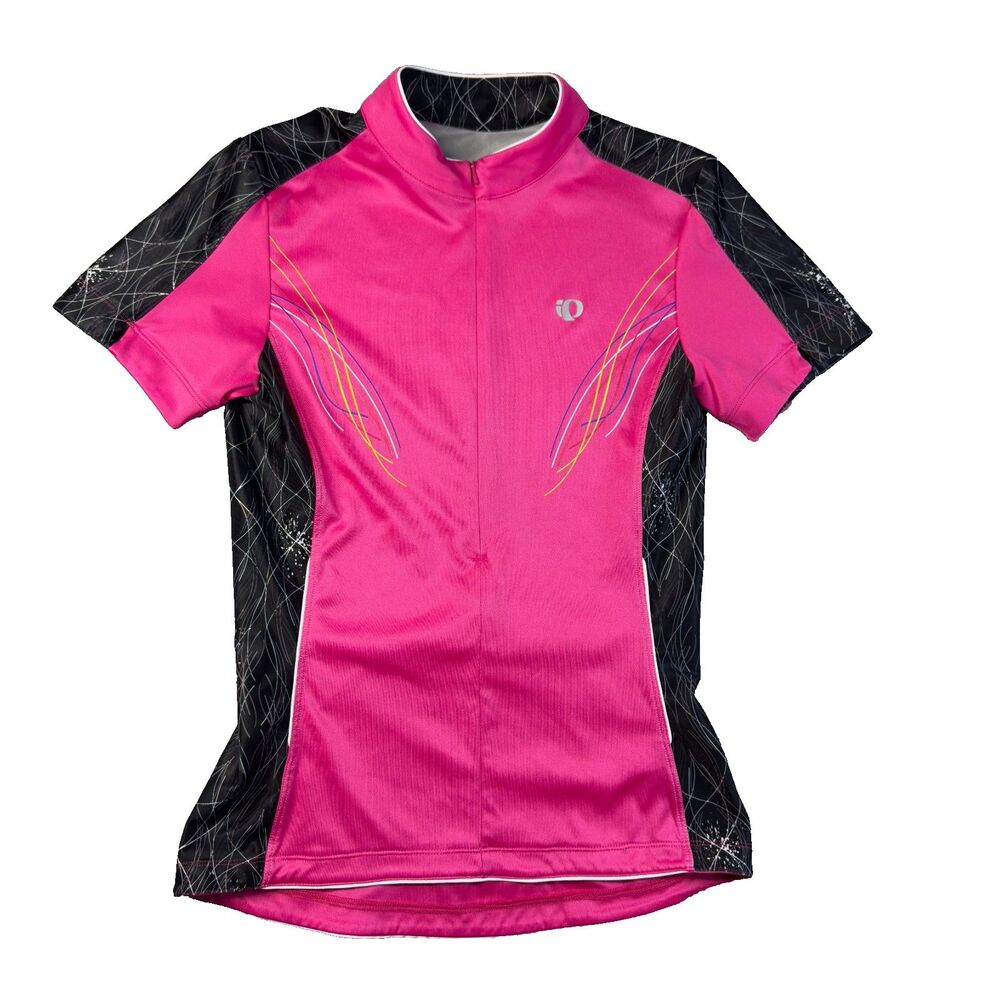 Pearl Izumi Jersey Womens Medium Pink 1/2 Zip Short Sleeve Cycling Outdoor Light